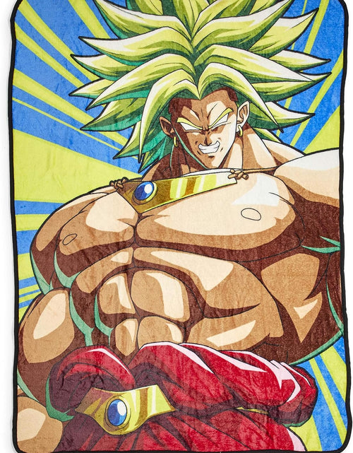 Load image into Gallery viewer, Dragon Ball Z Broly Fleece Throw Blanket - Cozy 45&quot; X 60&quot; Soft Fluffy Warm Lightweight Comforter - for Bed, Dorm, Living Room, Camping, DBZ Bedding - Cute Kids &amp; Anime Series Fan Gifts &amp; Collectibles
