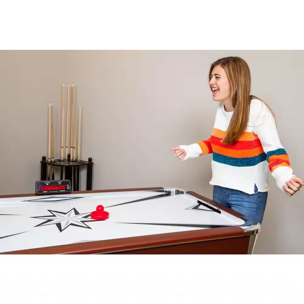 Midtown 6 Ft. Air Hockey Family Game Table W/ Electronic Scoring, High-Powered Blower, Strikers and Pucks