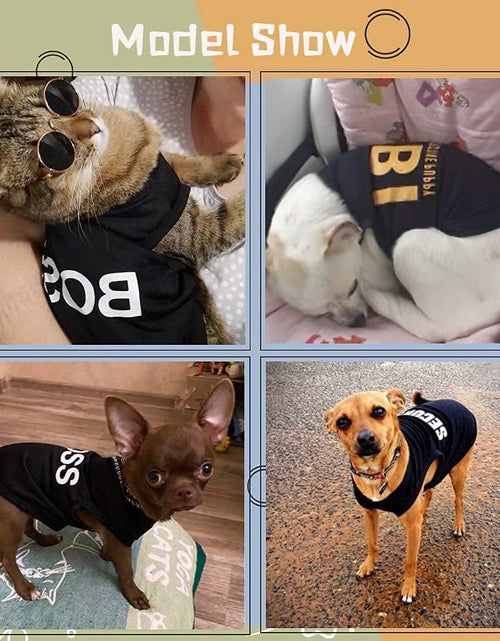 Load image into Gallery viewer, 4 Pack Dog Shirts for Small Dog, Breathable Pet T-Shirts Summer Clothes K9 Security Boss FBI Vest for Puppy Boy Girl
