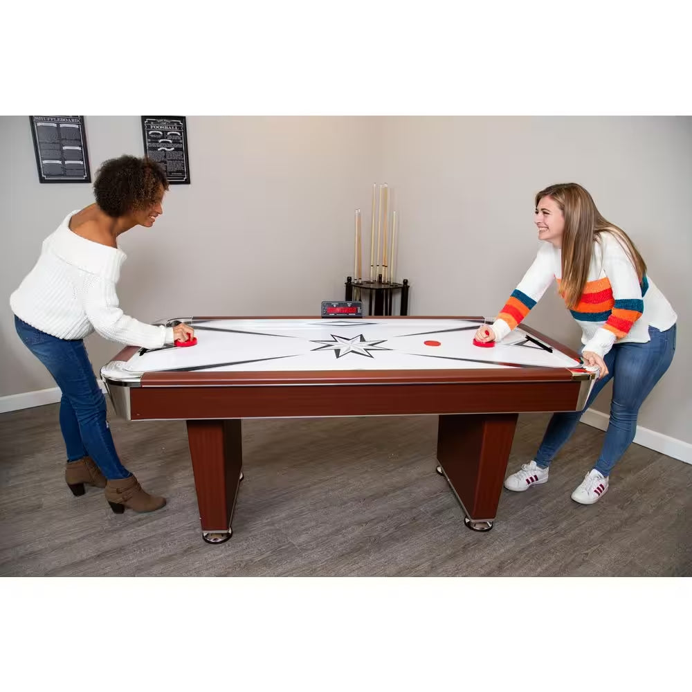 Midtown 6 Ft. Air Hockey Family Game Table W/ Electronic Scoring, High-Powered Blower, Strikers and Pucks