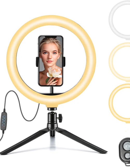 Load image into Gallery viewer, 10&quot; LED Ring Light with Tripod Dimmable for Selfie Tiktok Youtube Livestreaming
