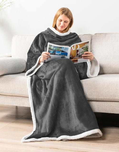 Load image into Gallery viewer, Premium Fleece Blanket with Sleeves | Warm, Cozy, Extra Soft, Functional, Lightweight
