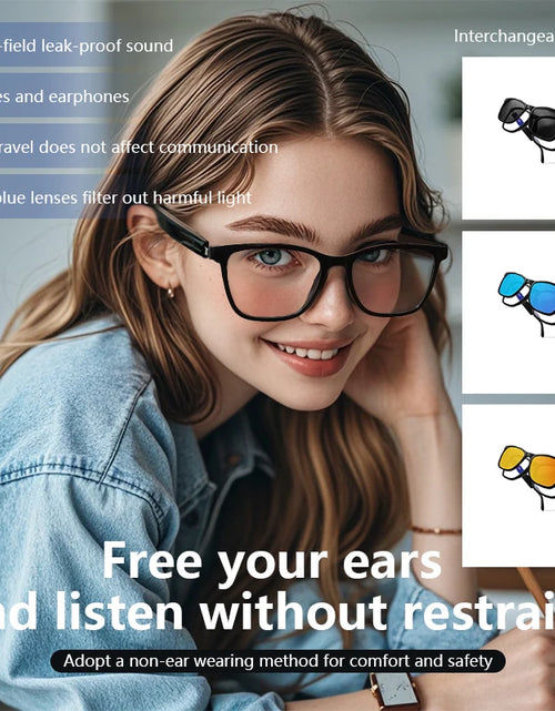 Load image into Gallery viewer, Magnetic Smart Glasses:Blue Light Filtering Polarized Sunglass 2in1 Lenses Audio Built-in Mic &amp; Speakers Touch &amp; Voice Assistant
