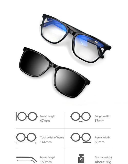 Load image into Gallery viewer, Magnetic Smart Glasses:Blue Light Filtering Polarized Sunglass 2in1 Lenses Audio Built-in Mic &amp; Speakers Touch &amp; Voice Assistant
