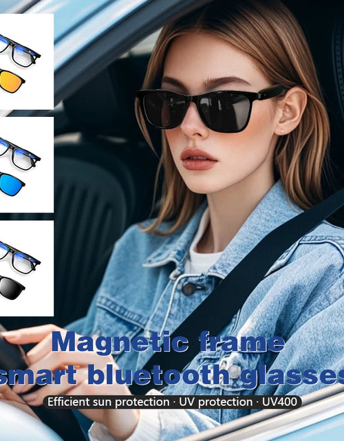 Load image into Gallery viewer, Magnetic Smart Glasses:Blue Light Filtering Polarized Sunglass 2in1 Lenses Audio Built-in Mic &amp; Speakers Touch &amp; Voice Assistant
