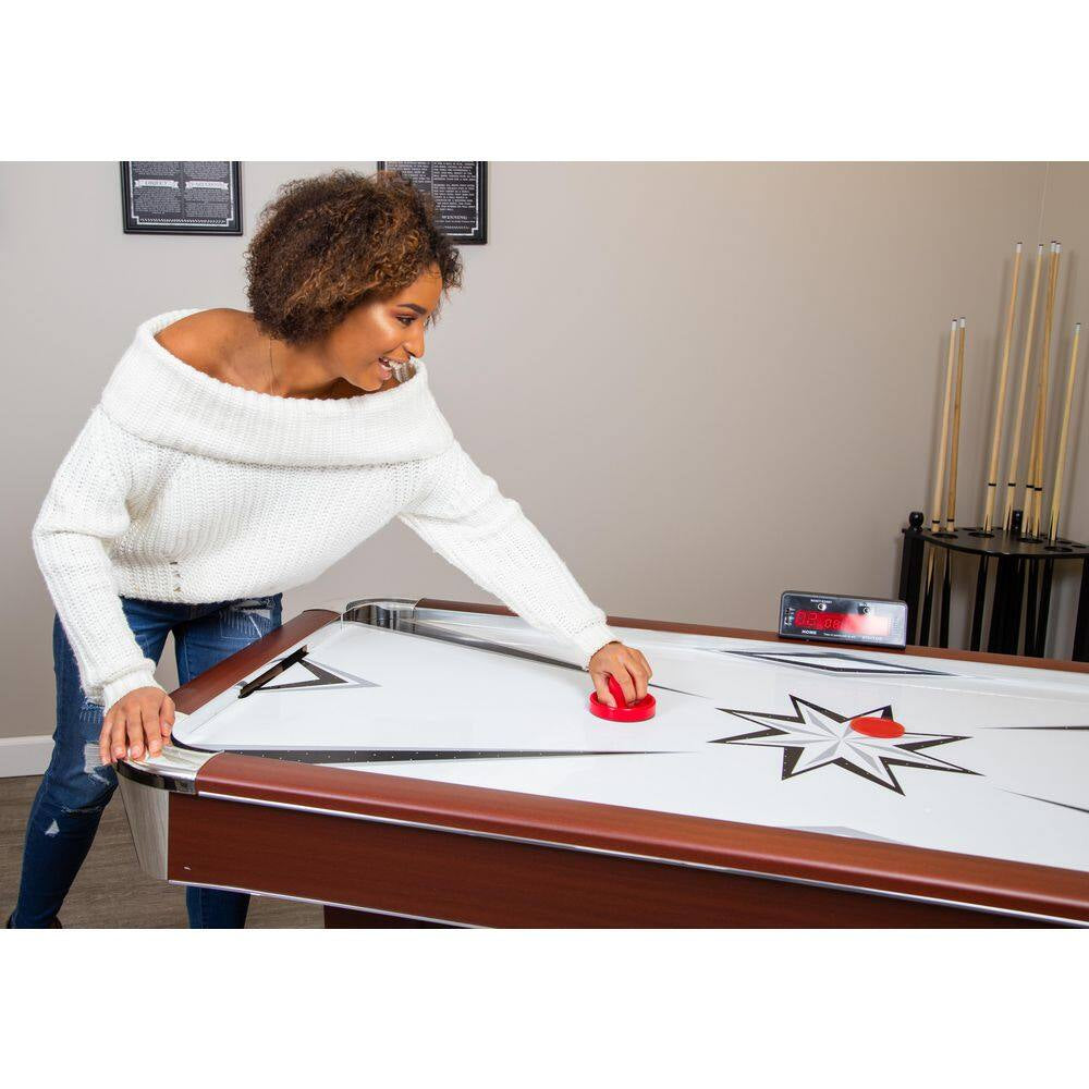 Midtown 6 Ft. Air Hockey Family Game Table W/ Electronic Scoring, High-Powered Blower, Strikers and Pucks