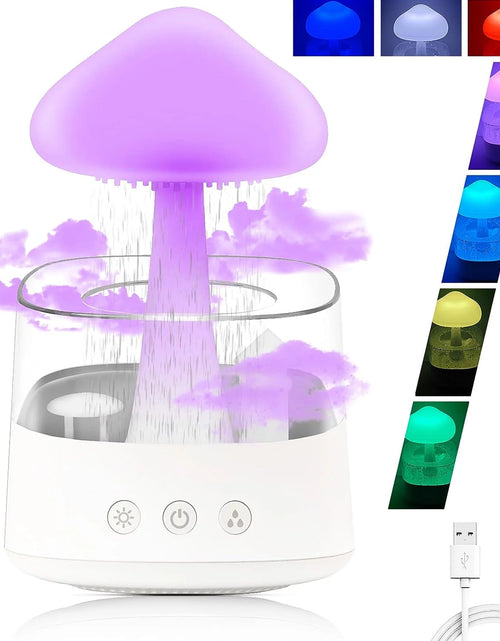 Load image into Gallery viewer, Humidifiers for Bedroom 7 Color Cloud Humidifier Rain Drop for Sleeping Relaxing Aromatherapy Essential Oil Diffuser, White
