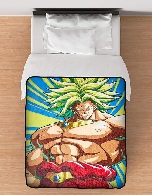 Load image into Gallery viewer, Dragon Ball Z Broly Fleece Throw Blanket - Cozy 45&quot; X 60&quot; Soft Fluffy Warm Lightweight Comforter - for Bed, Dorm, Living Room, Camping, DBZ Bedding - Cute Kids &amp; Anime Series Fan Gifts &amp; Collectibles
