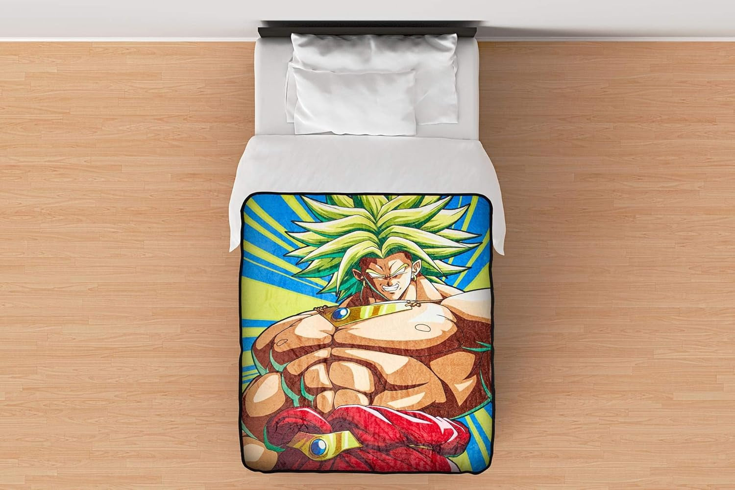 Dragon Ball Z Broly Fleece Throw Blanket - Cozy 45" X 60" Soft Fluffy Warm Lightweight Comforter - for Bed, Dorm, Living Room, Camping, DBZ Bedding - Cute Kids & Anime Series Fan Gifts & Collectibles