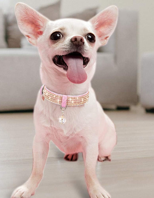 Load image into Gallery viewer, Cat Collar, Dog Collar, [Bling Rhinestones] Premium PU Leather with Pendant Adjustable Collars for Cat and Small to Medium Dog
