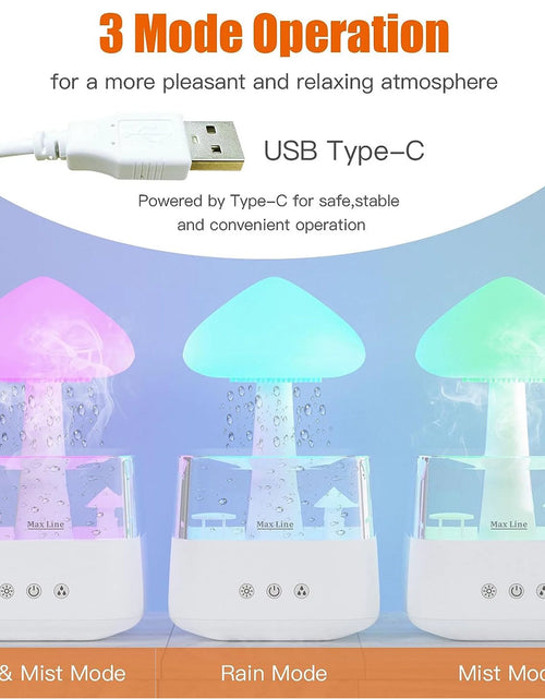 Load image into Gallery viewer, Humidifiers for Bedroom 7 Color Cloud Humidifier Rain Drop for Sleeping Relaxing Aromatherapy Essential Oil Diffuser, White
